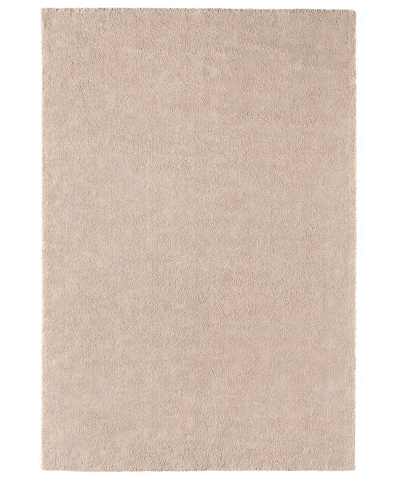 STOENSE Tapete pelo curto, branco-bege, 200x300 cm